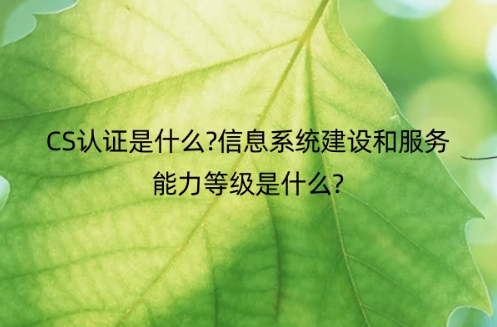 CS認(rèn)證是什么?信息系統(tǒng)建設(shè)和服務(wù)能力等級(jí)是什么? CS認(rèn)證是什么?信息系統(tǒng)建設(shè)和服務(wù)能力等級(jí)是什么?